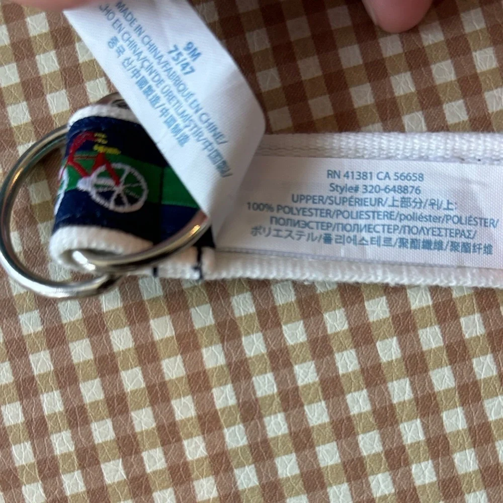 Ralph Lauren baby preppy bicycle print fabric belt. Size 9 months